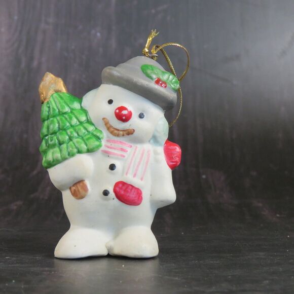 Lot of 8 Vintage Christmas Tree Ornaments Snowman Stocking Penguin Mouse Ceramic - Picture 14 of 16